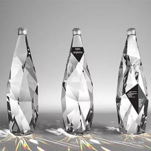 500ml New design Fancy Diamond glass bottle diamond cut water bottle